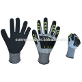 Sunnyhope 13gauge guantes de impacto HPPR recubiertos de poliuretano TPR